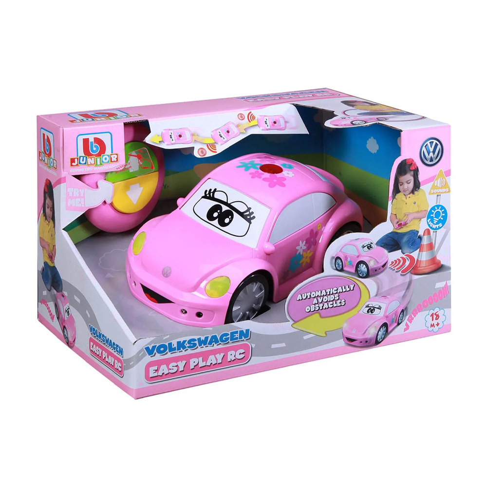 BB جونيور سيارة فولكس واجن بيتل وردي تحكم بالريموت