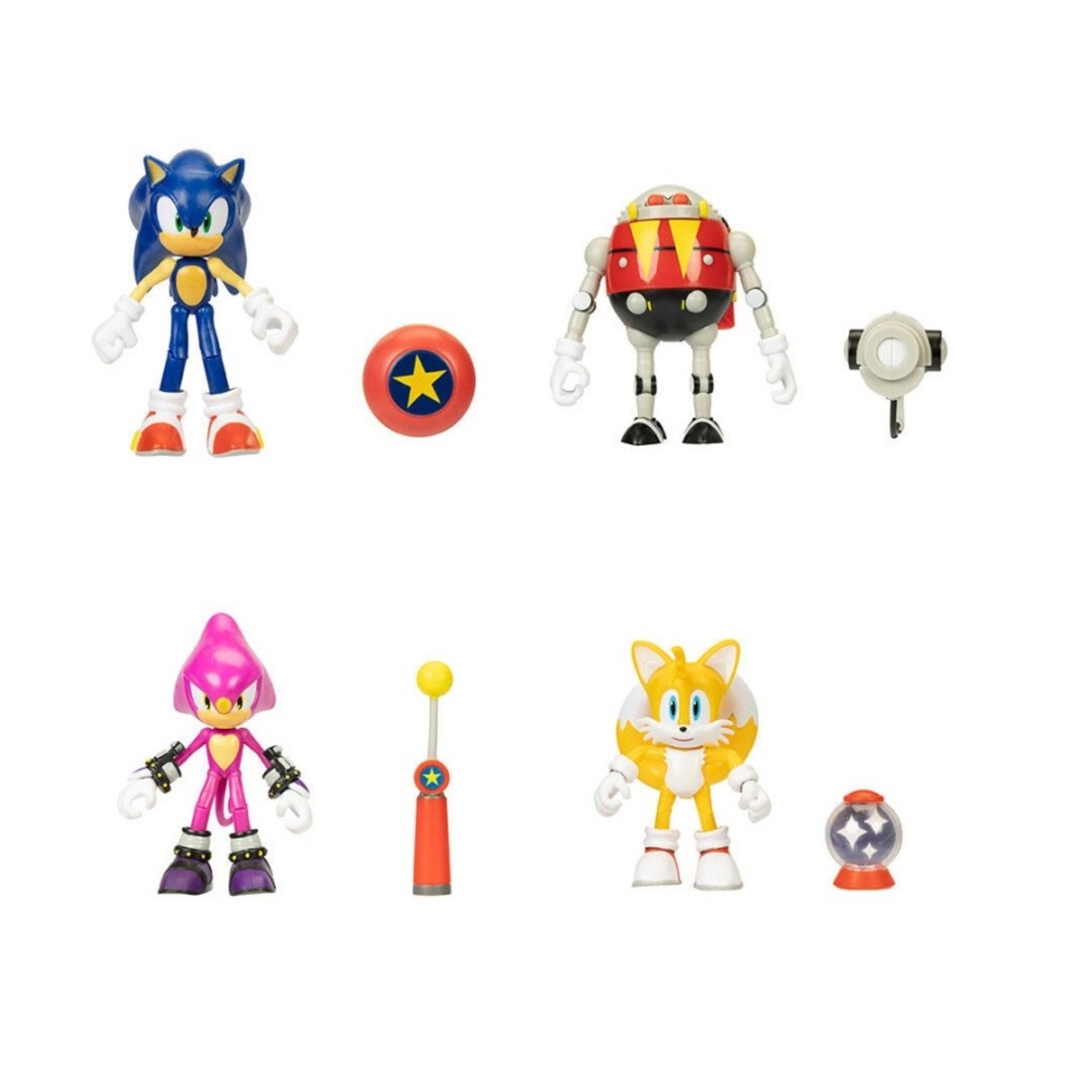 مجسم سونيك القنفذ مقاس 10.16 سم مع ملحقات متنوعة، قطعة واحدة - الصورة 6