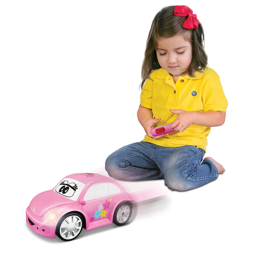 BB جونيور سيارة فولكس واجن بيتل وردي تحكم بالريموت - الصورة 3